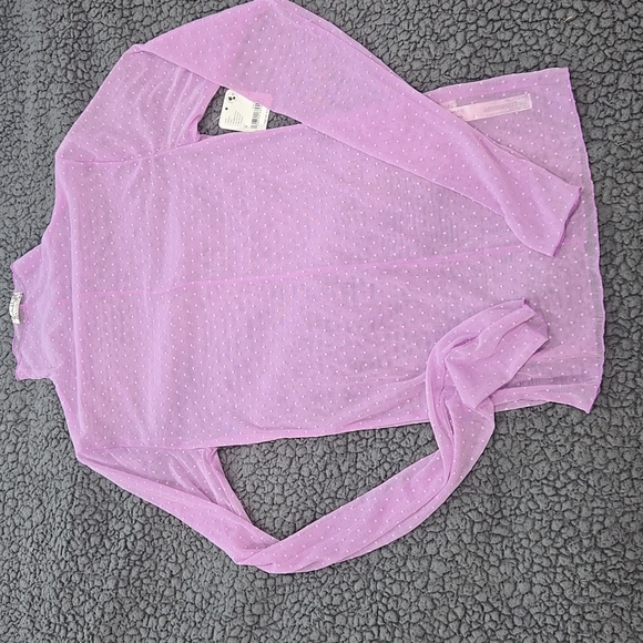 Free People Lilac Long Sleeve Sheer Top Mock Turtleneck NWT S - Picture 4 of 5
